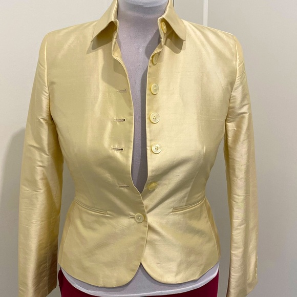 Ralph Lauren 💯% Silk Champagne Blazer / Jacket |Size 6 - Picture 4 of 12